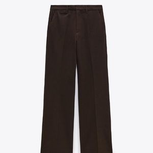 ZARA Brown Plaid Full Length Menswear Style Pant
